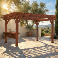 Ashland 10 Ft. X 14 Ft. All Cedar Wood Outdoor Pergola Shade Structure with Bar and Electric — Studio Shot