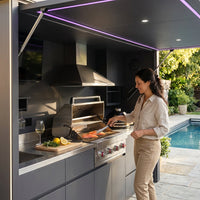 Customized Multi Functional Outdoor Kitchen BBQ Pod with Shelter Moisture Resistant Stainless Steel Outdoor Kitchen Patio Shed — Lifestyle