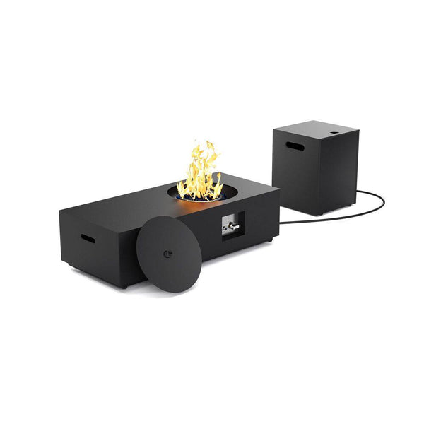 48 In, 50,000 BTU Black Coating Steel Outdoor Fire Table Propane Gas Fire Pit Table