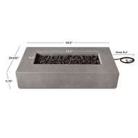 Matteau Low 60 In. L X 12 In. H Outdoor Rectangular Concrete Composite Propane Fire Table in Flint with Vinyl Cover